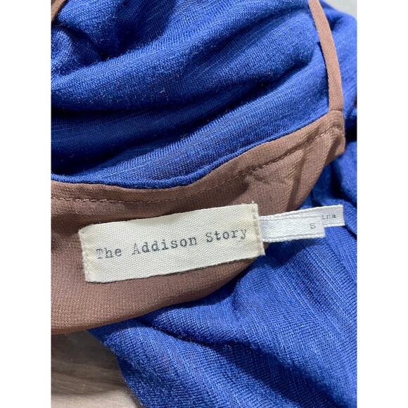 Anthropologie The Addison Story Navy Blue Boho Maxi Dress Sz Small - Picture 10 of 11